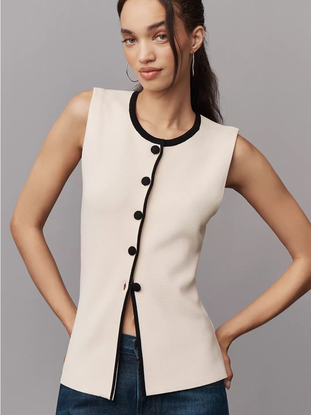 Maeve Crew-Neck Knit Vest